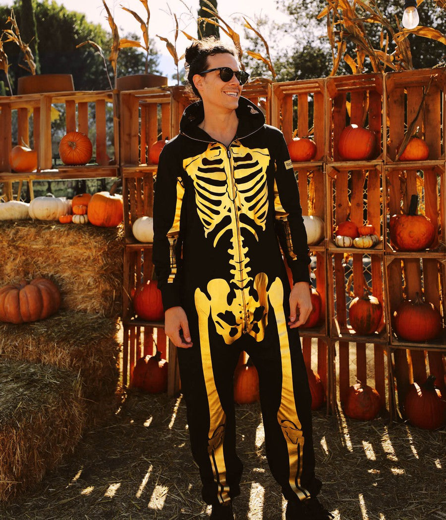 Men's Gold Skeleton Costume