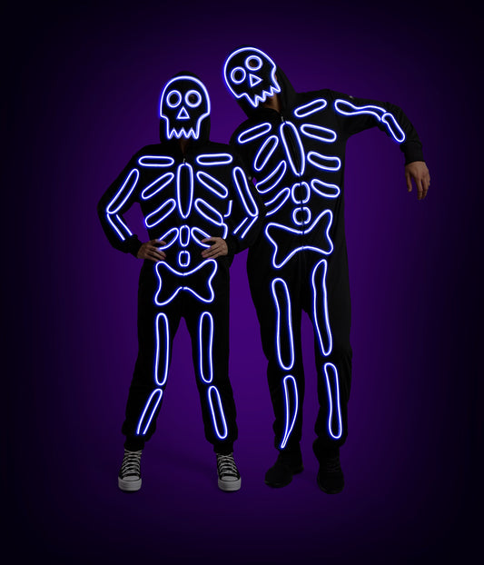 Matching Neon LED Skeleton Couples Costumes