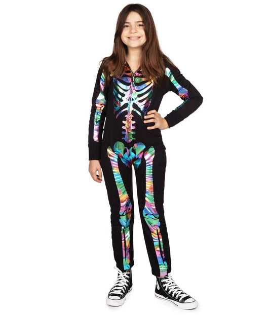 Girl's Iridescent Skeleton Costume